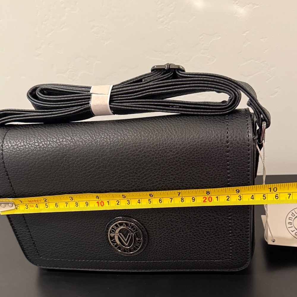 Orlandi Valentino Black Textured Crossbody Bag - Picture 5 of 11